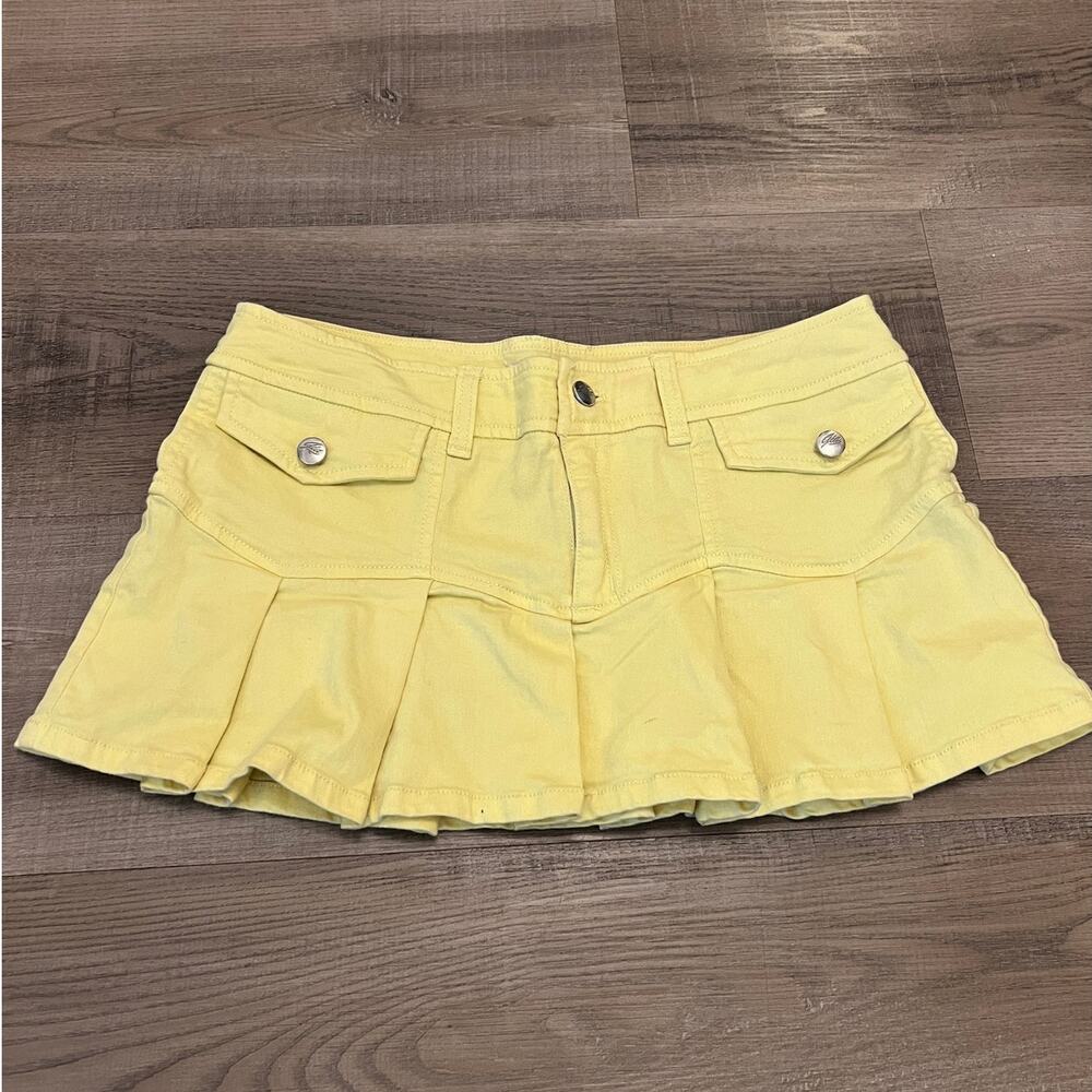 I.AM.GIA Yellow Pleated Mini Skirt